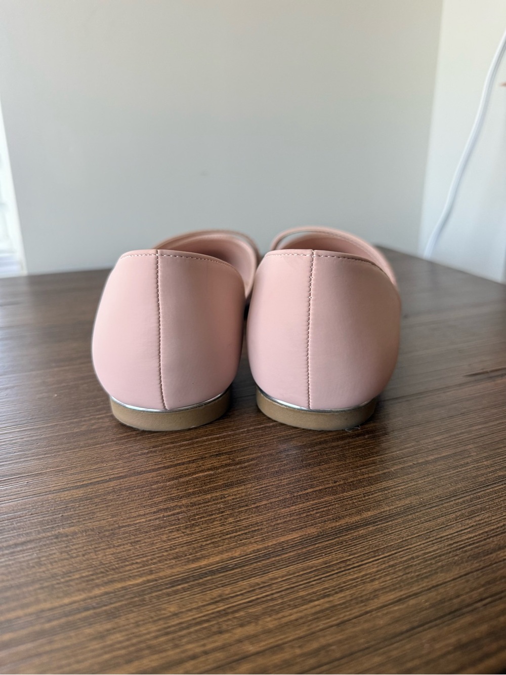 Elegant Blush Pink D'Orsay Flats with Rhinestone Strap - Picture 4 of 6